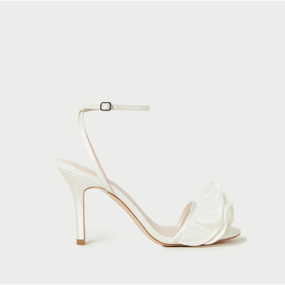 Loeffler Randall Estella Ruffle Heeled Sandal - Pearl - Picture 3 of 5
